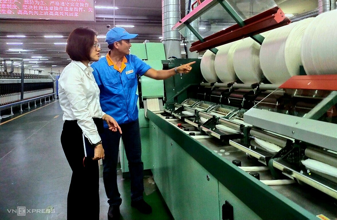 dien-1685242672-7353-1685244021 Xưởng sản xuất sợi của Công ty cổ phần dệt Texhong Nhơn Trạch. Ảnh: Xuân An