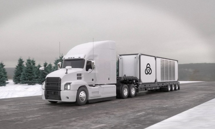 Lò phản ứng của Radiant có thể đặt vừa trong container chở hàng và chở bằng xe tải. Ảnh: Radiant Industries