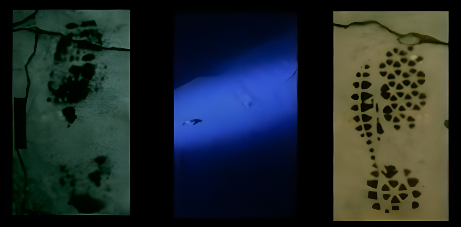 ec81edcd4d6b43e9a9d2bb2ef486ac-8308-1813-1686741892 Ba dấu giày tìm thấy ở hiện trường. Ảnh: Toutiao