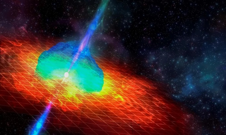 vne-gold-6339-1692181810 Mô phỏng tia chớp gamma GRB 211211A. Ảnh: Soheb Mandhai/ @TheAstroPhoenix