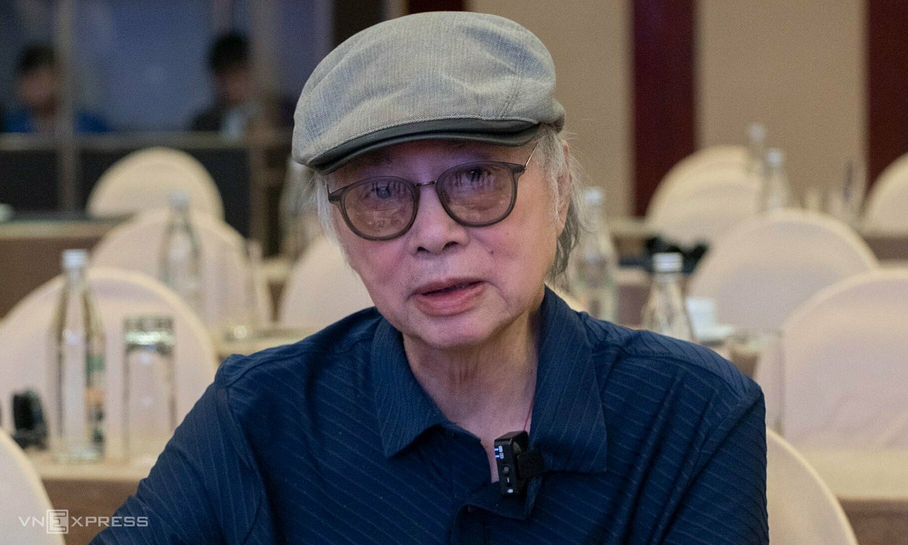 Đạo diễn Đặng Nhật Minh, 86 tuổi, tại tọa đàm ngày 4/7. Ảnh: Phương Uyên