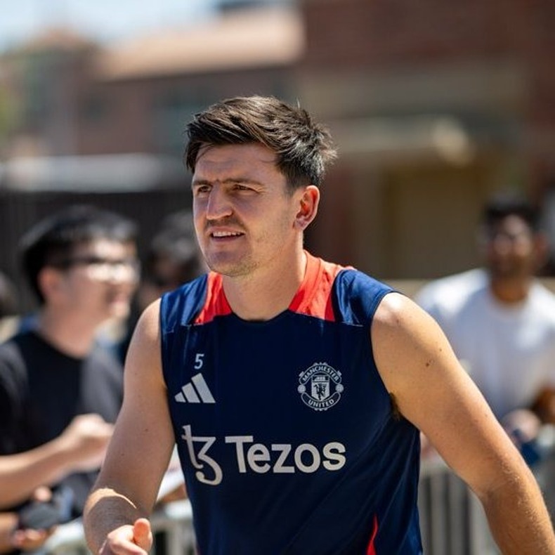 Maguire trong buổi tập tại Los Angeles. Ảnh: Man Utd
