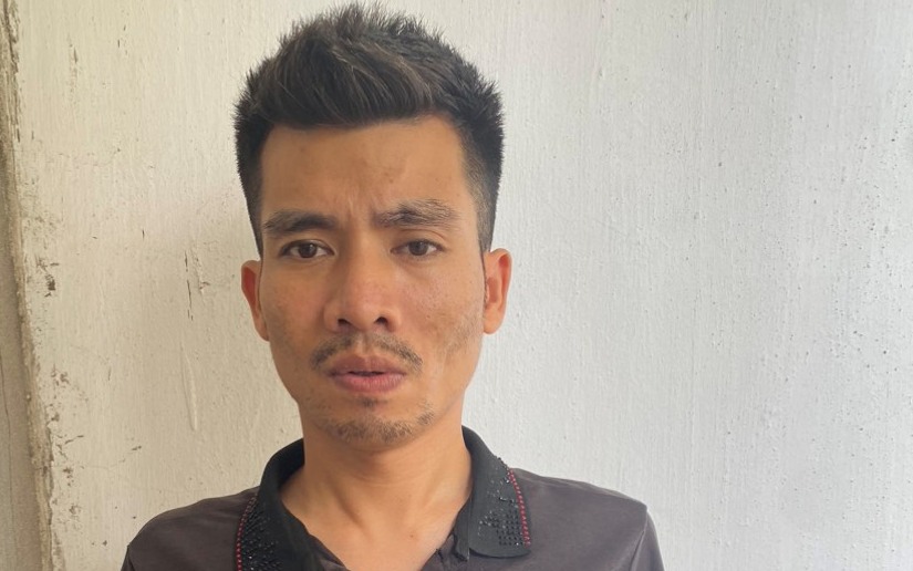 Phạm Mạnh Hùng tại cơ quan điều tra. Ảnh: Công an Hà Đông