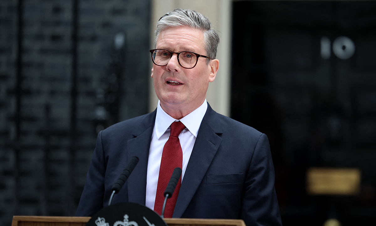 Ông Keir Starmer phát biểu trước văn phòng Thủ tướng Anh hôm 5/7. Ảnh: AFP