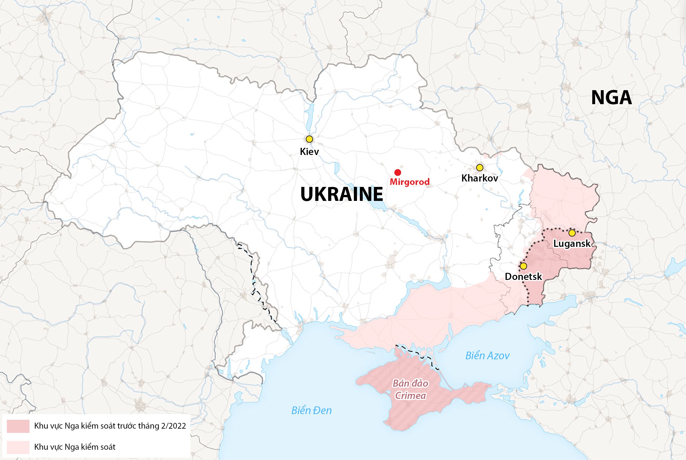 Vị trí căn cứ Mirgorod ở tỉnh Poltava. Đồ họa: WP