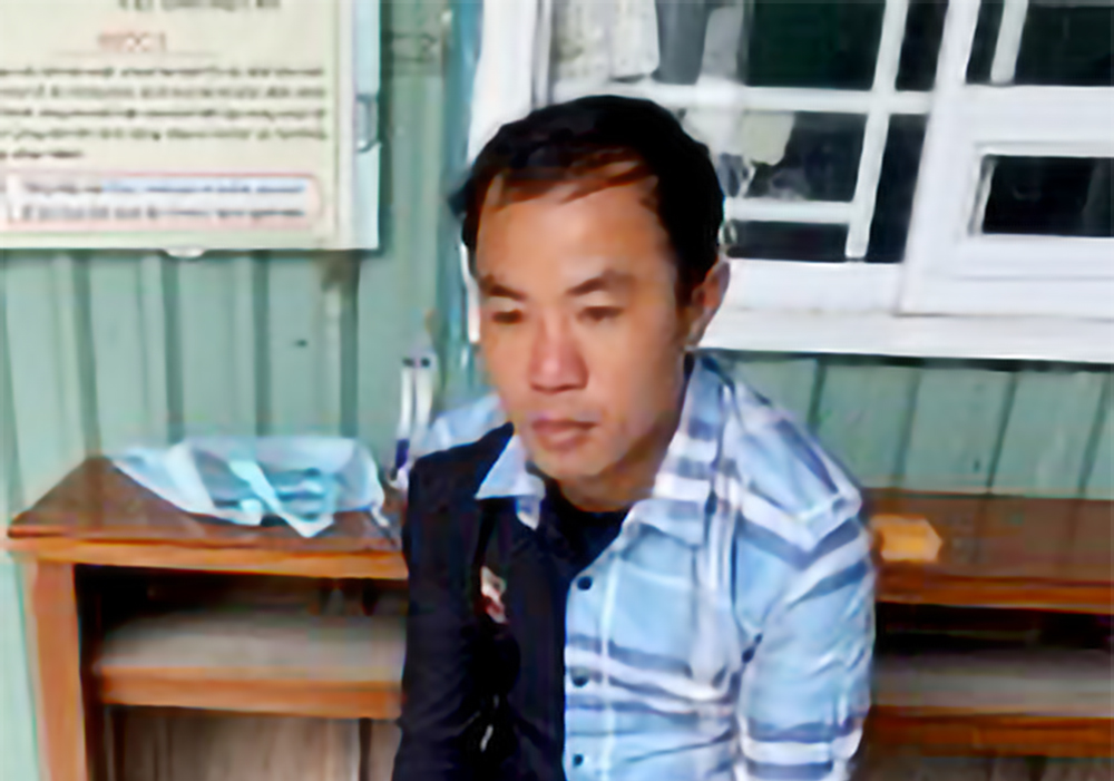 Hoàng tại cơ quan điều tra. Ảnh: Tiến Tầm