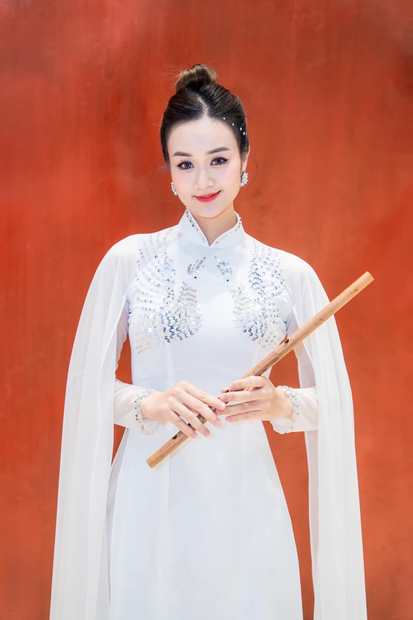 Nghệ sĩ sáo trúc Phạm Ánh Linh. Ảnh: Nhân vật cung cấp