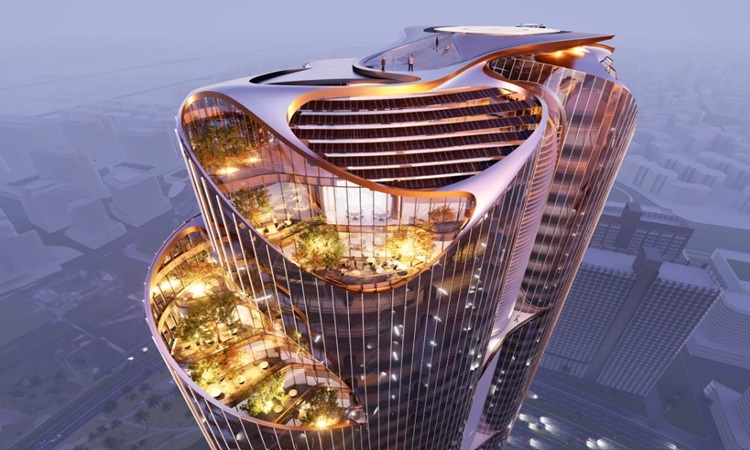 Bản vẽ tháp quốc tế Forbes nhìn từ trên xuống. Ảnh: Magnom Properties/AS+GG