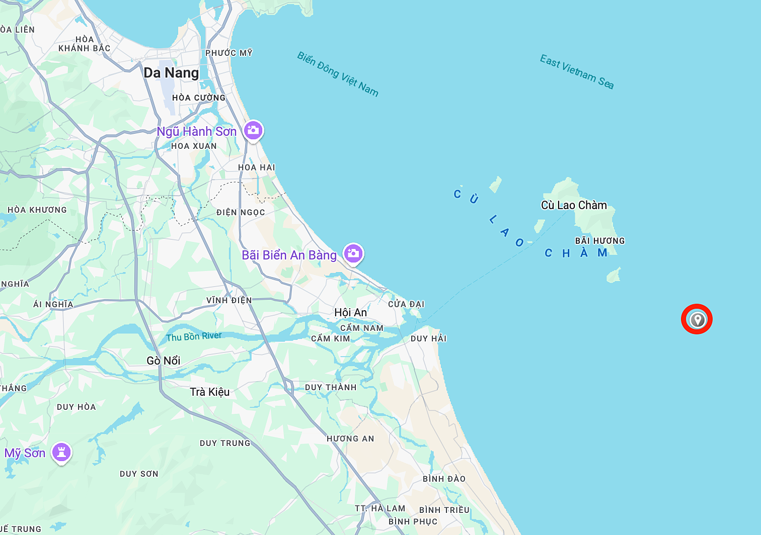 Khoảng vị trí xảy ra sự cố. Ảnh: Google Maps