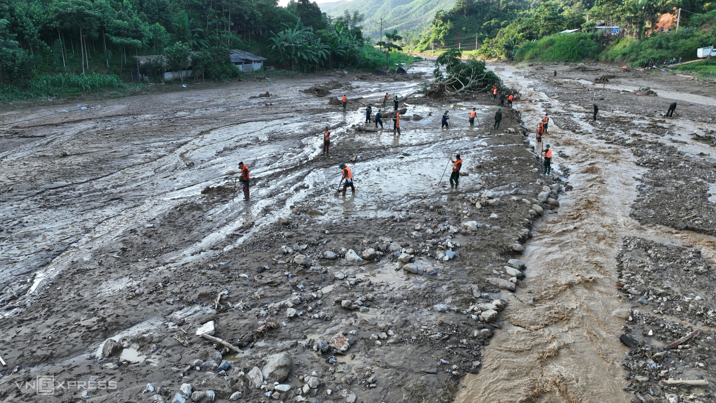 Thôn Làng Nủ, huyện Bảo Yên, tỉnh Lào Cai sau bão Yagi. Ảnh: Ngọc Thành