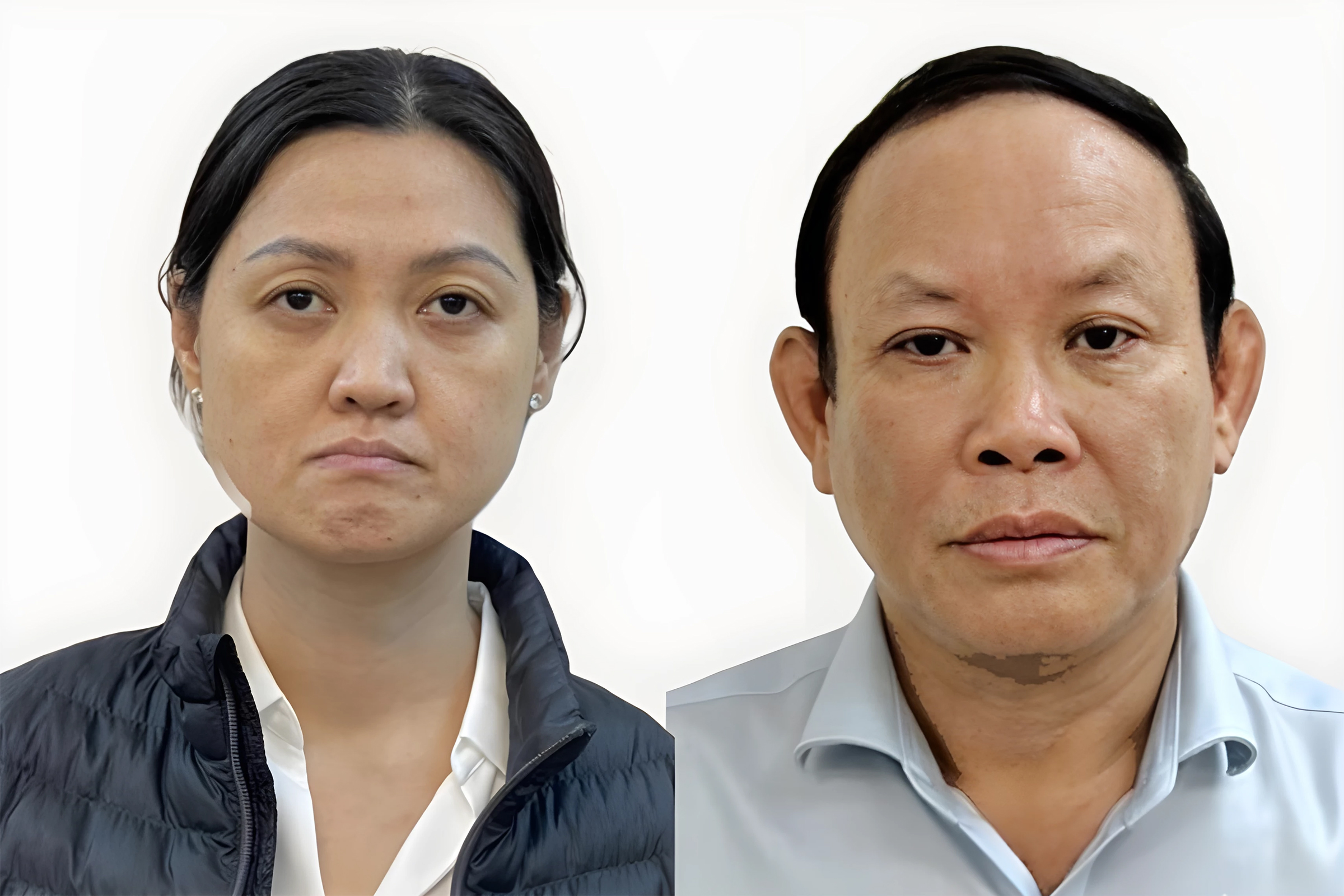 Bị can Nguyễn Đức Thái (phải) và Tô Mỹ Ngọc. Ảnh:Bộ Công an