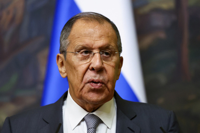 Ngoại trưởng Nga Sergei Lavrov họp báo tại Moskva ngày 29/8. Ảnh: Reuters