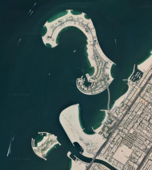 Jumeirah Bay Island, nơi tọa lạc bãi cát giá 34 triệu USD vừa được sang tay. Ảnh: Google Maps