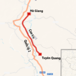 Vị trí dự án cao tốc Hà Giang - Tuyên Quang. Đồ họa: Thế Quỳnh.