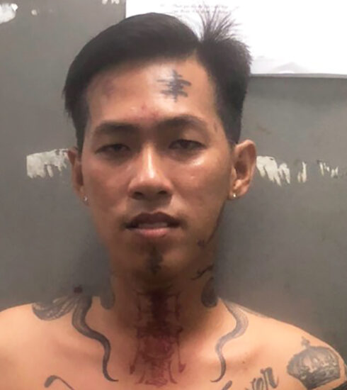 Nguyễn Minh An tại cơ quan công an. Ảnh: Công an TX Bình Minh