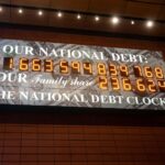 Đồng hồ nợ công của Mỹ tại Manhattan, New York vào tháng 11/2022. Ảnh: Patti McConville