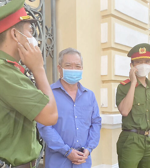 Bị cáo Cường sau phiên xử chiều nay. Ảnh: Hải Duyên