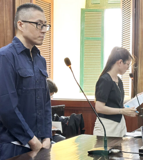 Bị cáo Jeong In Cheol tại tòa hôm nay. Ảnh: Hải Duyên