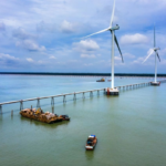 Dự án điện gió ở Trà VInh. Ảnh: Trungnam Group