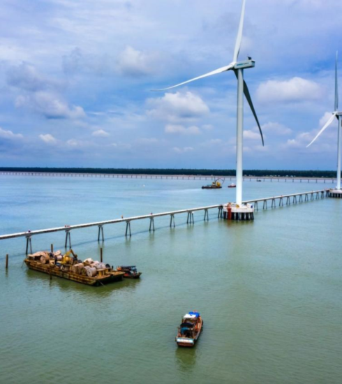 Dự án điện gió ở Trà VInh. Ảnh: Trungnam Group