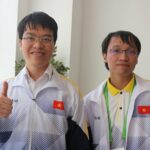 Quang Liêm (trái) và Trường Sơn tại Đại hội thể thao trong nhà châu Á 2017 ở Turkmenistan.