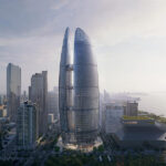 Ba tòa nhà liên kết với nhau tạo nên Trung tâm Tài chính Taikang. Ảnh: Negativ