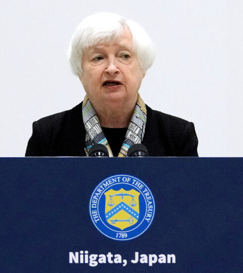 Bộ trưởng Tài chính Mỹ Janet Yellen tại họp báo ở Niigata hôm 11/5. Ảnh: Reuters