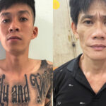 Hiển và Thanh tại cơ quan điều tra. Ảnh: Nhật Vy