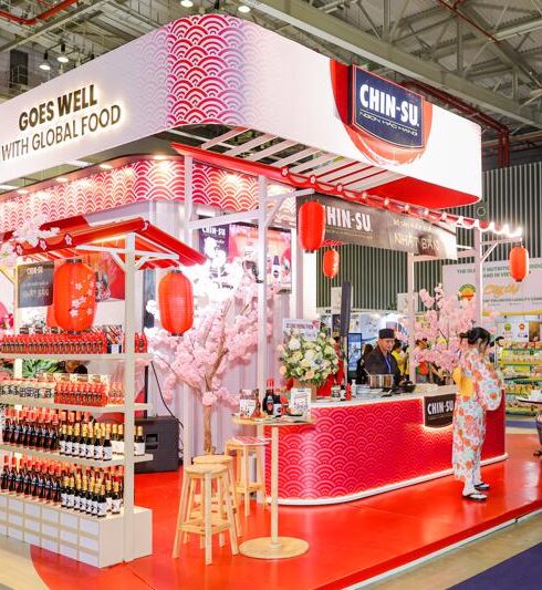 Gian hàng Chin-su tại hội chợ xuất khẩu TP HCM. Ảnh: Masan