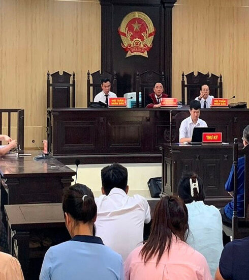 Phiên xử Nguyễn Văn Thiệp kết thúc chiều 23/8. Ảnh: Lam Sơn