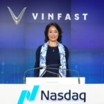 Bà Lê Thị Thu Thủy, Phó chủ tịch Vingroup kiêm Tổng giám đốc VinFast toàn cầu tại sàn Nasdaq tối 15/8. Ảnh: VinFast