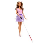 Sản phẩm Barbie mù đầu tiên của Mattel. Ảnh: PA Wire