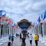 Khu vực cổng vào của Làng Olympic ở phía bắc Paris, Pháp. Ảnh: AFP