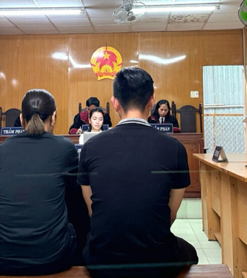 Ba bị cáo tại toà hôm nay. Ảnh: Nhật Vy