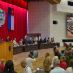 Quốc hội Cuba dành phút mặc niệm tưởng nhớ Tổng bí thư Nguyễn Phú Trọng hôm 19/7. Ảnh: Đại sứ quán Cuba tại Việt Nam