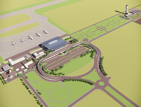 Bản thiết kế Cảng hàng không Quảng Trị. Ảnh: T&T