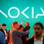 Logo Nokia tại triển lãm ở Tây Ban Nha hồi tháng 2/2023. Ảnh: Reuters