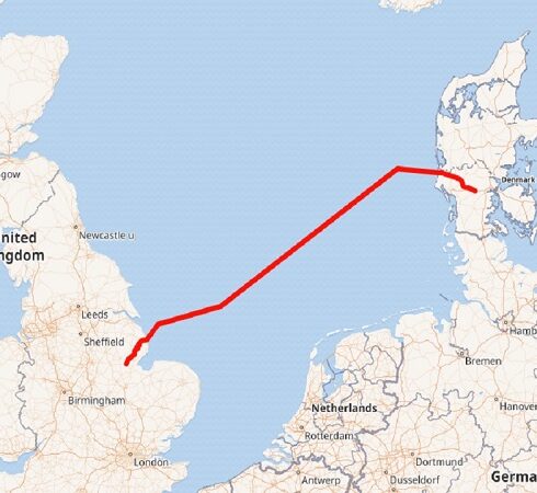 Tuyến cáp Viking Link truyền điện giữa Anh và Đan Mạch. Ảnh: Wikipedia