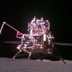 Tàu đổ bộ Hằng Nga 6 ở vùng tối Mặt Trăng. Ảnh: CNSA