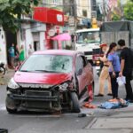 Chiếc xe ôtô gây tai nạn. Ảnh: Việt An