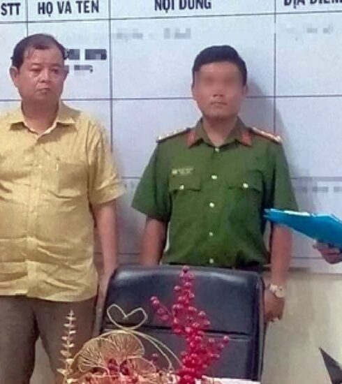 Ông Nguyễn Hạnh Phúc thời điểm bị bắt. Ảnh: Công an cung cấp