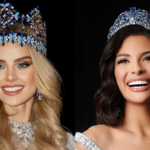 Miss World 2023 Krystyna Pyszková (Cộng hòa Czech) và Miss Universe 2023 Sheynnis Palacios (người Nicaragua). Ảnh: Missosology