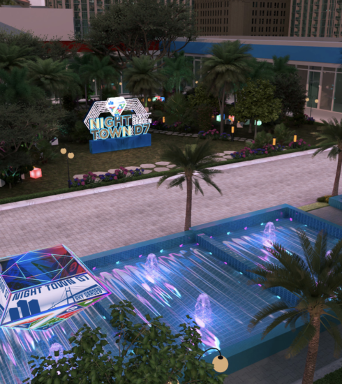 Phối cảnh khu công viên ánh sáng trong quần thể Phố thương mại ẩm thực Sky Garden. Ảnh: UBND quận 7