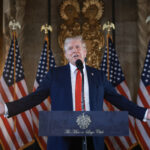 Republican presidential candidate former President Donald Trump speaks during a press conference at his Mar-a-Lago estate on August 08, 2024, in Palm Beach, Florida. Polls currently show a close race between Trump and Democratic presidential candidate, U.S. Vice President Kamala Harris. Joe Raedle/Getty Images/AFP