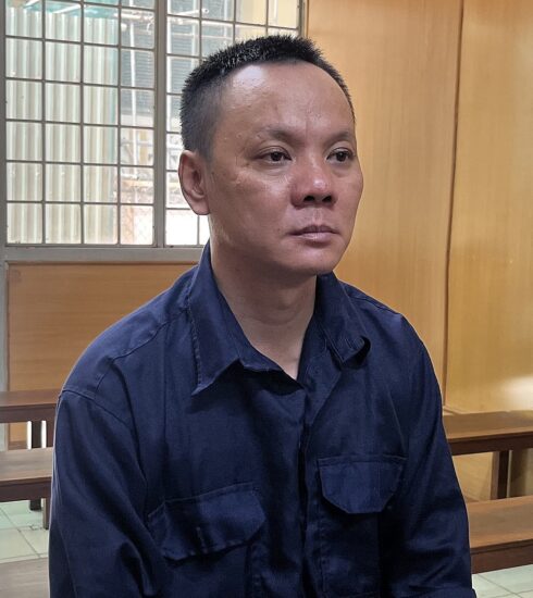 Bị cáo Đinh Trọng Tiến tại tòa hôm nay. Ảnh: Trọng Nghĩa