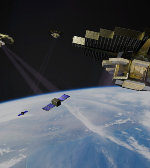 Mô phỏng một phần mạng lưới vệ tinh truyền điện đang phục vụ nhiều vệ tinh khách hàng. Ảnh: Star Catcher Industries