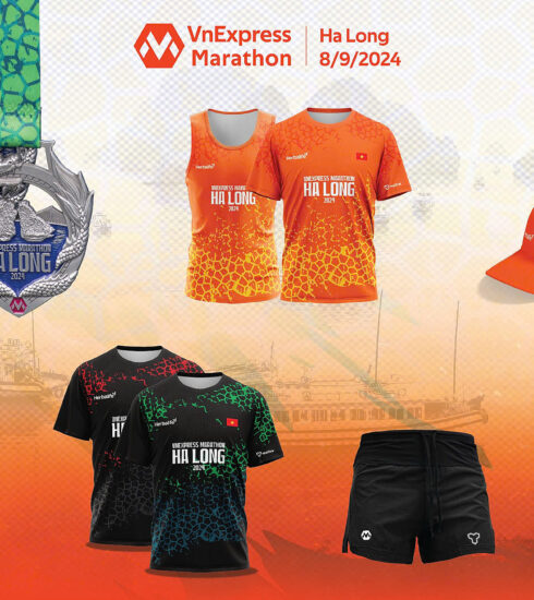 Bộ vật phẩm dành cho runner VnExpress Marathon Hạ Long 2024.