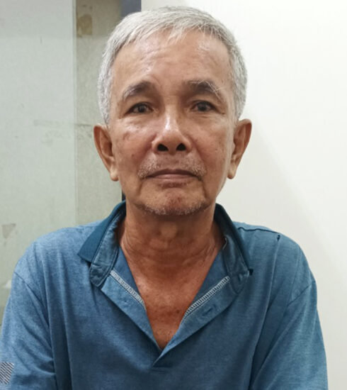 Ngô Phước Đính tại cơ quan điều tra. Ảnh: Tuyết Nhung