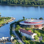 Vị tri dự dự xây cầu đi bộ qua sông An Cựu giao với sông Hương . Ảnh: Võ Thạnh