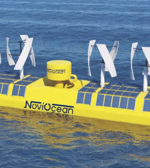 Bè năng lượng hỗn hợp nổi trên biển. Ảnh: NoviOcean